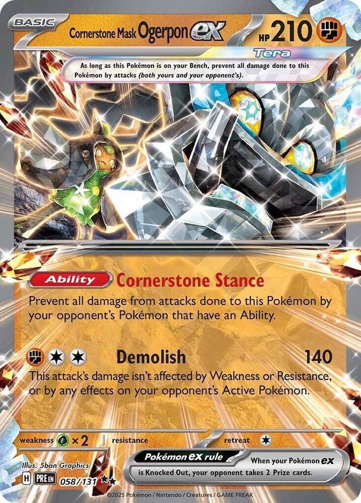 Cornerstone Mask Ogerpon ex (058/131) [Scarlet & Violet: Prismatic Evolutions] | L.A. Mood Comics and Games