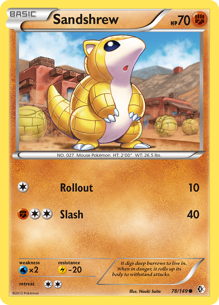 Sandshrew (78/149) [Black & White: Boundaries Crossed] | L.A. Mood Comics and Games
