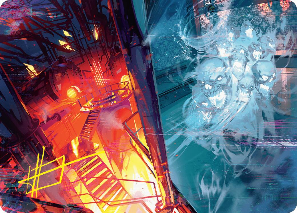 Roaring Furnace // Steaming Sauna Art Card (Gold-Stamped Signature) [Duskmourn: House of Horror Art Series] | L.A. Mood Comics and Games