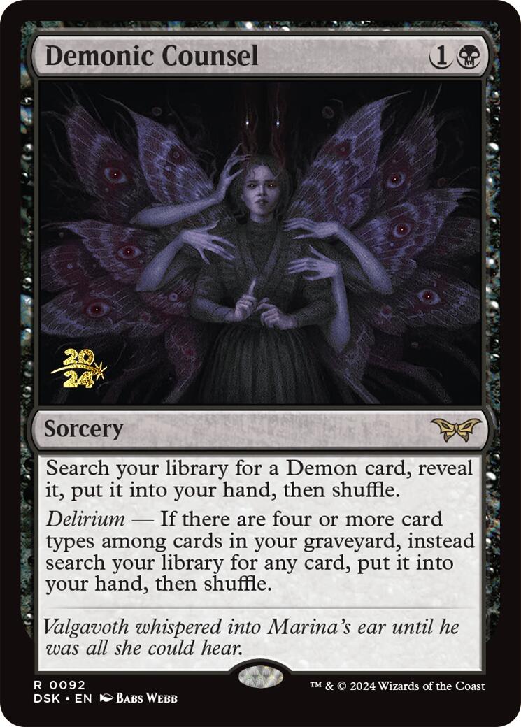 Demonic Counsel [Duskmourn: House of Horror Prerelease Promos] | L.A. Mood Comics and Games