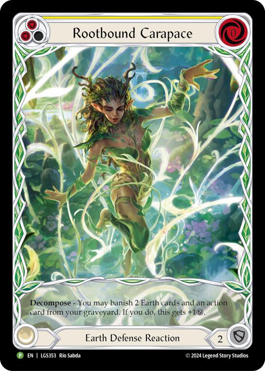 Rootbound Carapace (Yellow) (Extended Art) [LGS353] (Promo)  Rainbow Foil | L.A. Mood Comics and Games
