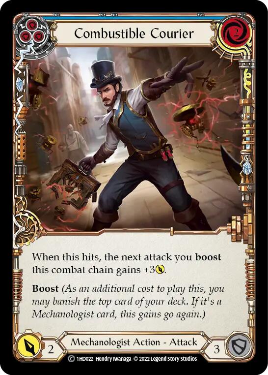 Combustible Courier (Blue) [1HD022] (History Pack 1 Dash Blitz Deck) | L.A. Mood Comics and Games