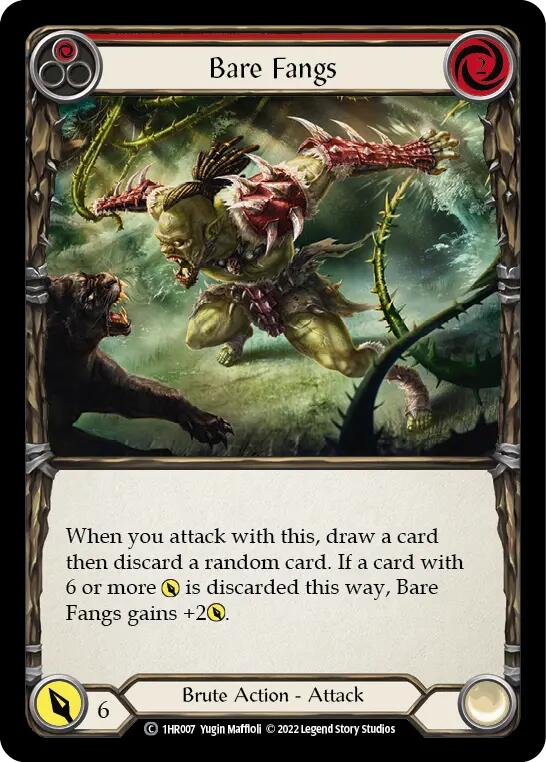 Bare Fangs (Red) [1HR007] (Historic Pack 1 Blitz Deck Rhinar) | L.A. Mood Comics and Games