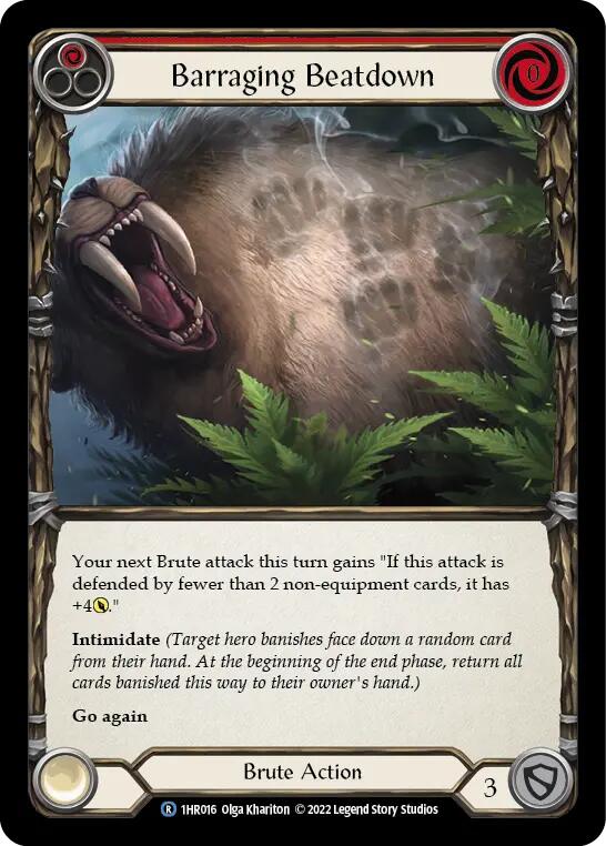 Barraging Beatdown (Red) [1HR016] (Historic Pack 1 Blitz Deck Rhinar) | L.A. Mood Comics and Games