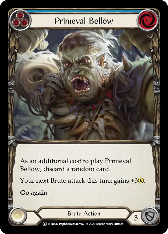 Primeval Bellow (Blue) [1HR026] (Historic Pack 1 Blitz Deck Rhinar) | L.A. Mood Comics and Games