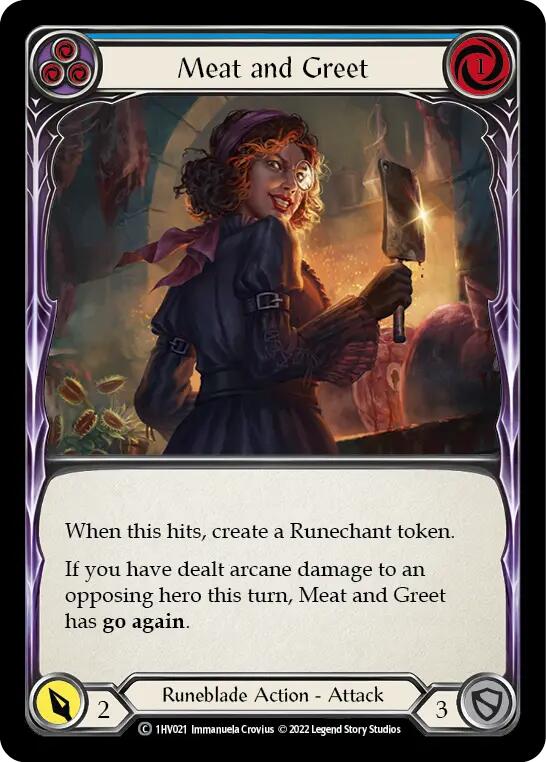 Meat and Greet (Blue) [1HV021] (Historic Pack 1 Blitz Deck Viserai) | L.A. Mood Comics and Games