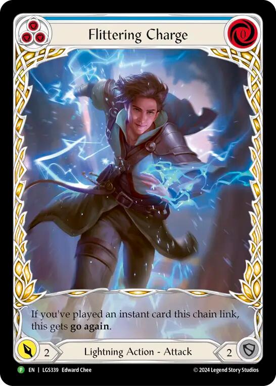 Flittering Charge (Blue) (Extended Art) [LGS339] (Promo)  Rainbow Foil | L.A. Mood Comics and Games