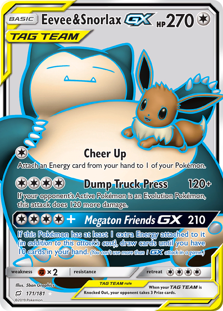 Eevee & Snorlax GX (171/181) [Sun & Moon: Team Up] | L.A. Mood Comics and Games