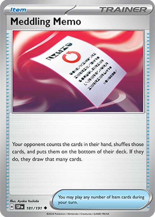 Meddling Memo (181/191) [Scarlet & Violet: Surging Sparks] | L.A. Mood Comics and Games