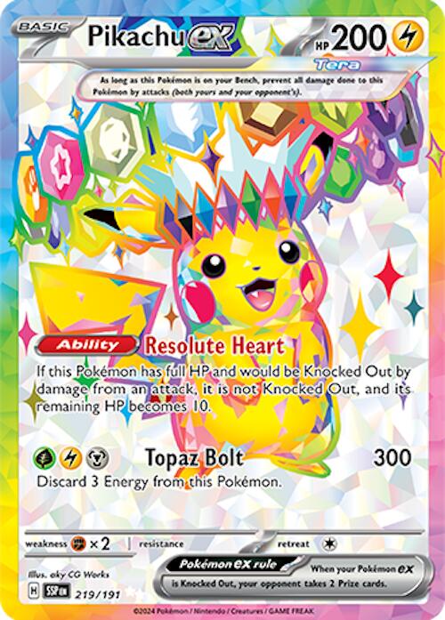 Pikachu ex (219/191) [Scarlet & Violet: Surging Sparks] | L.A. Mood Comics and Games