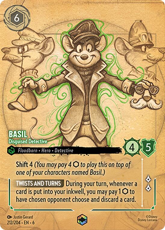 Basil - Disguised Detective (Enchanted) (212/204) [Azurite Sea] | L.A. Mood Comics and Games