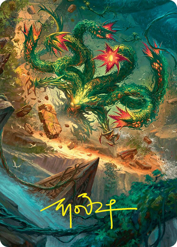 Mossborn Hydra Art Card (42/54) (Gold-Stamped Signature) [Foundations Art Series] | L.A. Mood Comics and Games