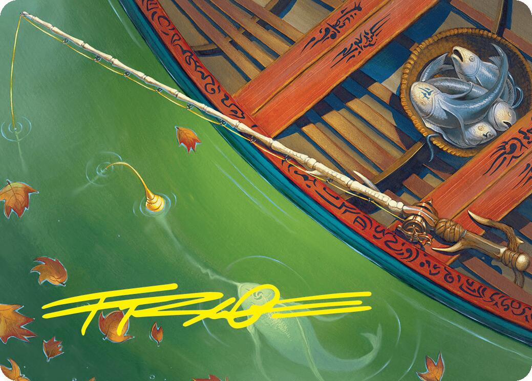Fishing Pole Art Card (18/54) (Gold-Stamped Signature) [Foundations Art Series] | L.A. Mood Comics and Games