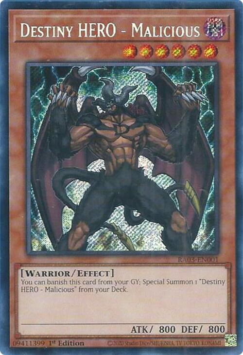 Destiny HERO - Malicious (Secret Rare) [RA03-EN001] Secret Rare | L.A. Mood Comics and Games