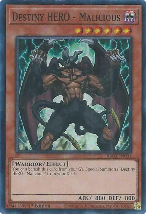 Destiny HERO - Malicious [RA03-EN001] Super Rare | L.A. Mood Comics and Games