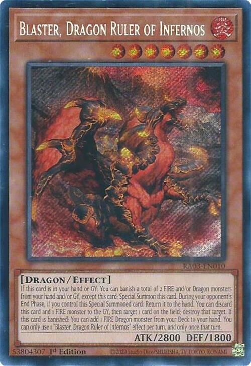 Blaster, Dragon Ruler of Infernos (Secret Rare) [RA03-EN010] Secret Rare | L.A. Mood Comics and Games