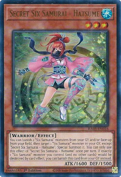 Secret Six Samurai - Hatsume (UR) [RA03-EN016] Ultra Rare | L.A. Mood Comics and Games