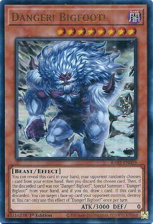 Danger! Bigfoot! (Alternate Art) (UR) [RA03-EN019] Ultra Rare | L.A. Mood Comics and Games