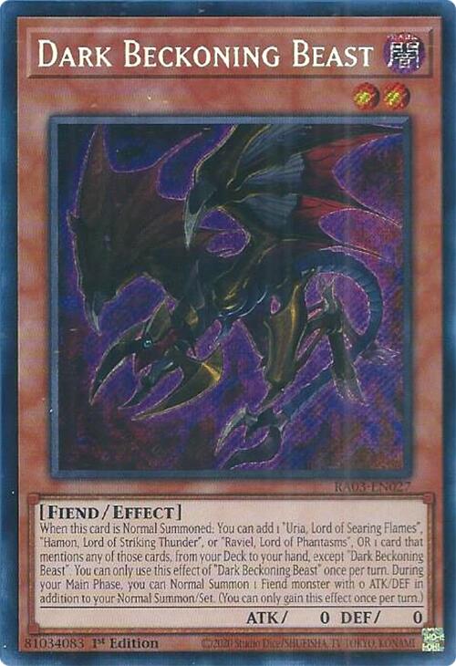 Dark Beckoning Beast (Secret Rare) [RA03-EN027] Secret Rare | L.A. Mood Comics and Games