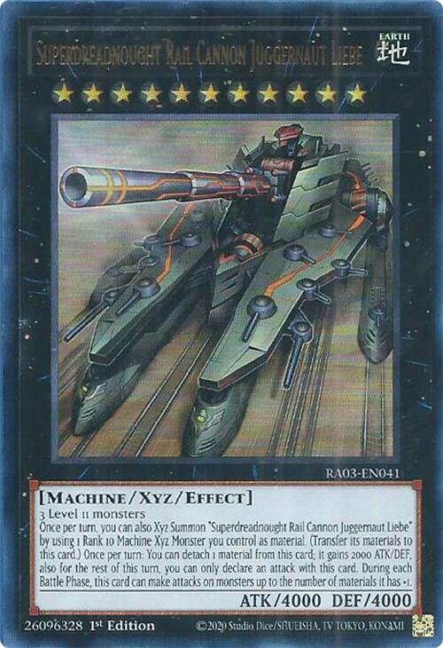 Superdreadnought Rail Cannon Juggernaut Liebe (UR) [RA03-EN041] Ultra Rare | L.A. Mood Comics and Games