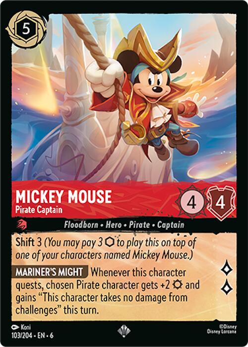 Mickey Mouse - Pirate Captain (103/204) [Azurite Sea] | L.A. Mood Comics and Games