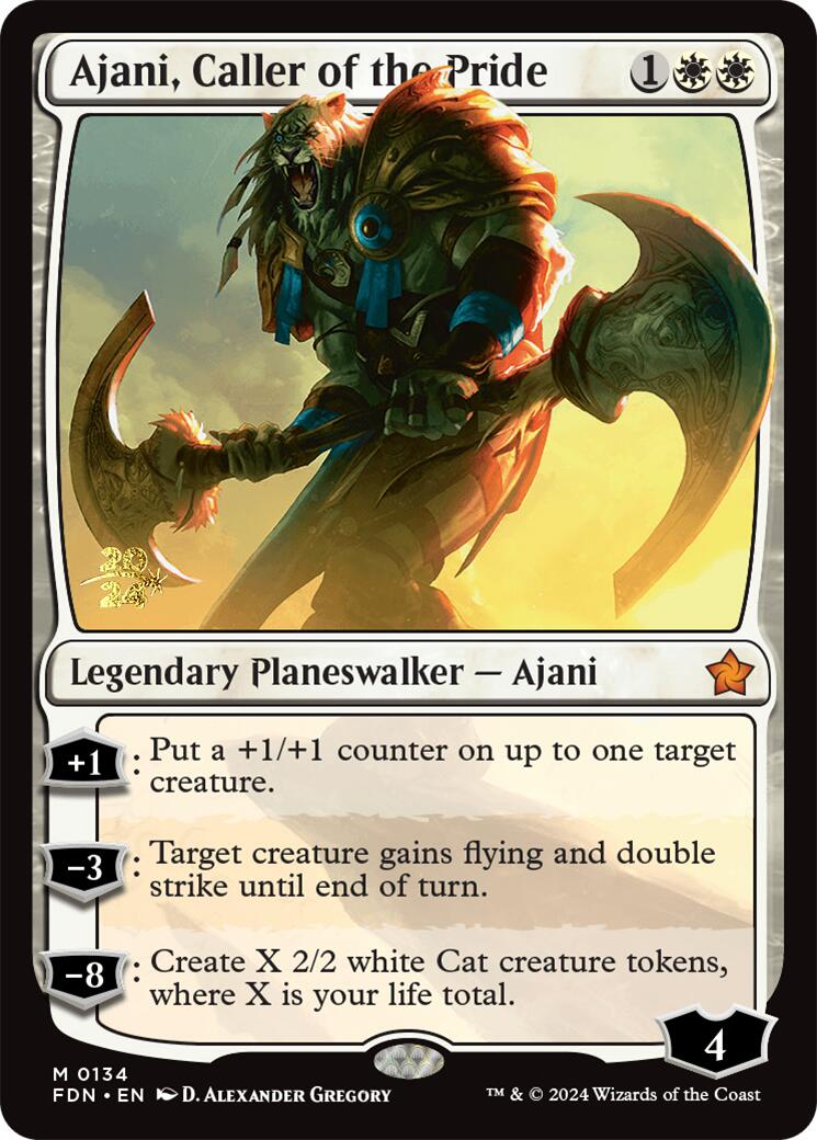 Ajani, Caller of the Pride [Foundations Prerelease Promos] | L.A. Mood Comics and Games