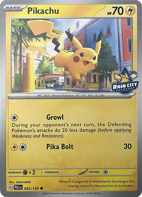 Pikachu (062/193) (Rain City Showcase) [Miscellaneous Cards] | L.A. Mood Comics and Games