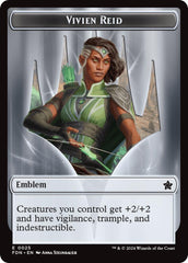 Emblem - Vivien Reid // Elf Warrior Double-Sided Token [Foundations Tokens] | L.A. Mood Comics and Games