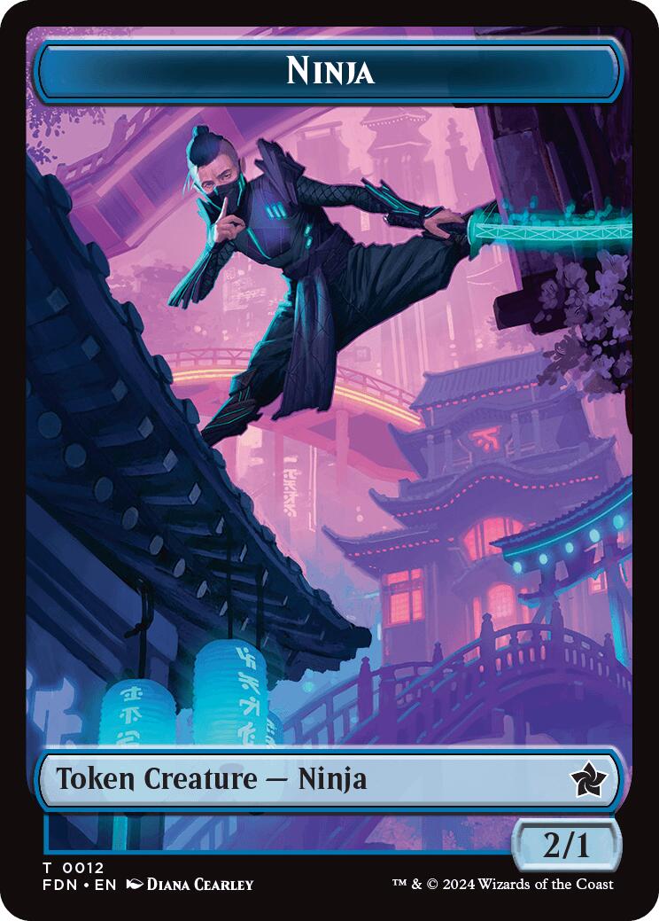 Emblem - Kaito, Cunning Infiltrator // Ninja Doubled-Sided Token [Foundations Tokens] | L.A. Mood Comics and Games