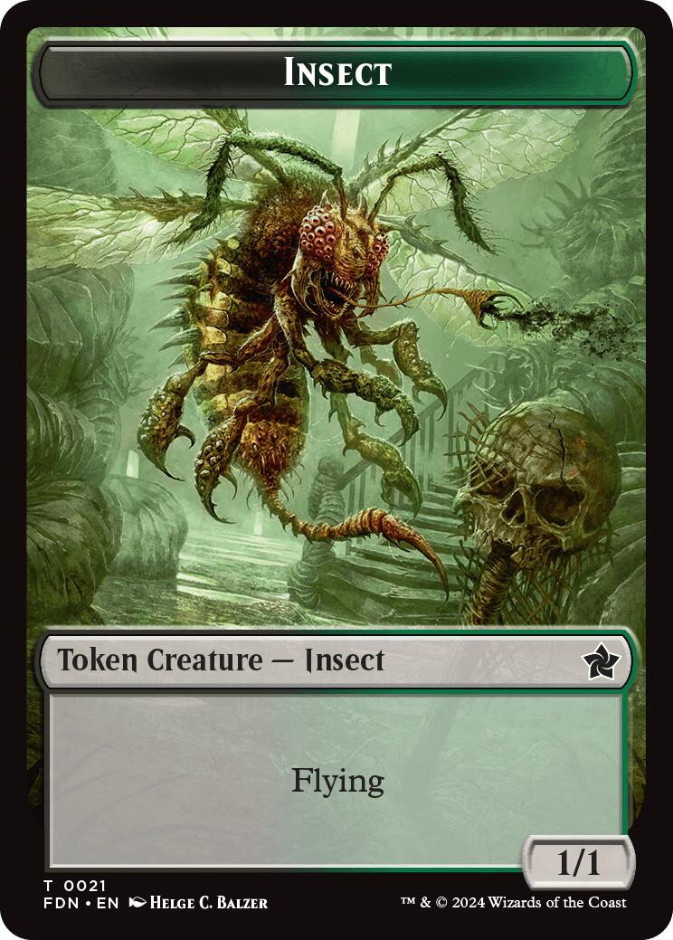 Goblin // Insect Doubled-Sided Token [Foundations Tokens] | L.A. Mood Comics and Games