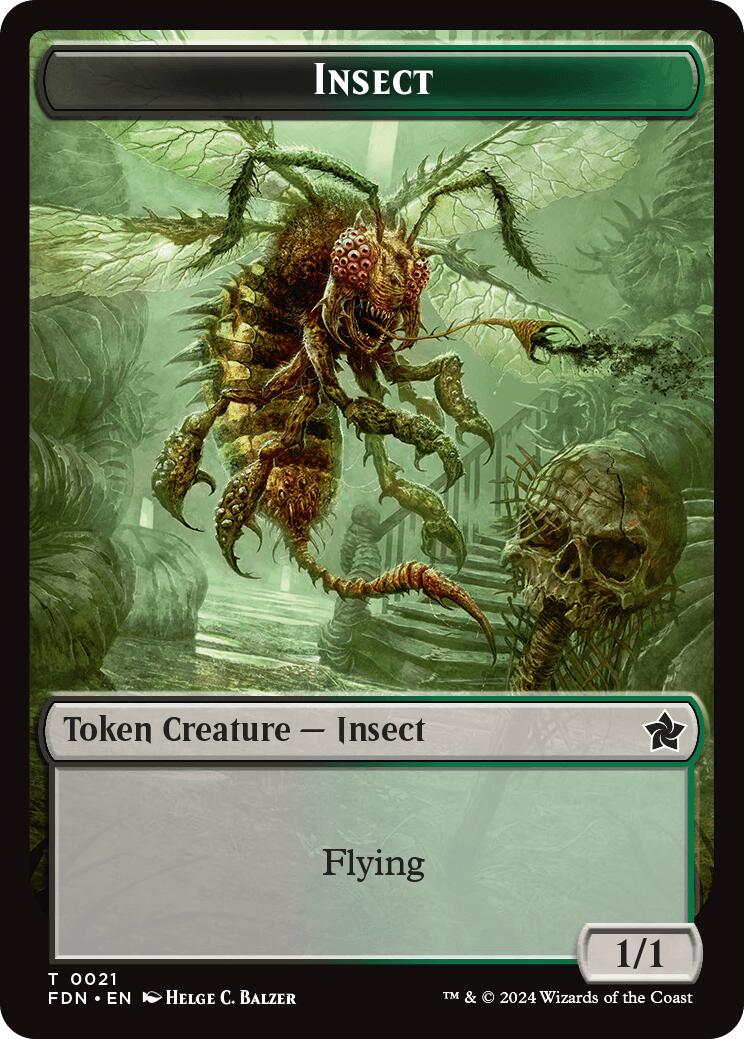 Zombie // Insect Doubled-Sided Token [Foundations Tokens] | L.A. Mood Comics and Games