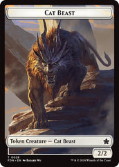 Cat Beast // Dragon (0017) Double-Sided Token [Foundations Tokens] | L.A. Mood Comics and Games