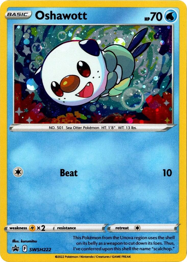 Oshawott (SWSH222) (Cosmo Holo) [Sword & Shield: Black Star Promos] | L.A. Mood Comics and Games