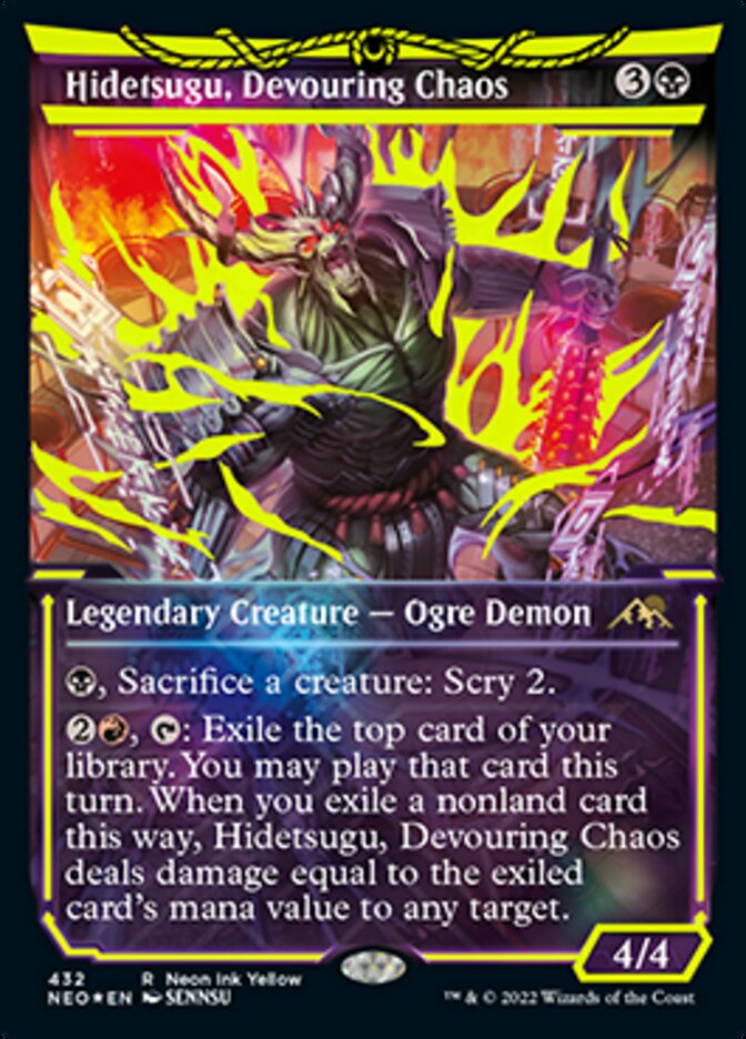 Hidetsugu, Devouring Chaos (Neon Ink Yellow) [Kamigawa: Neon Dynasty] | L.A. Mood Comics and Games