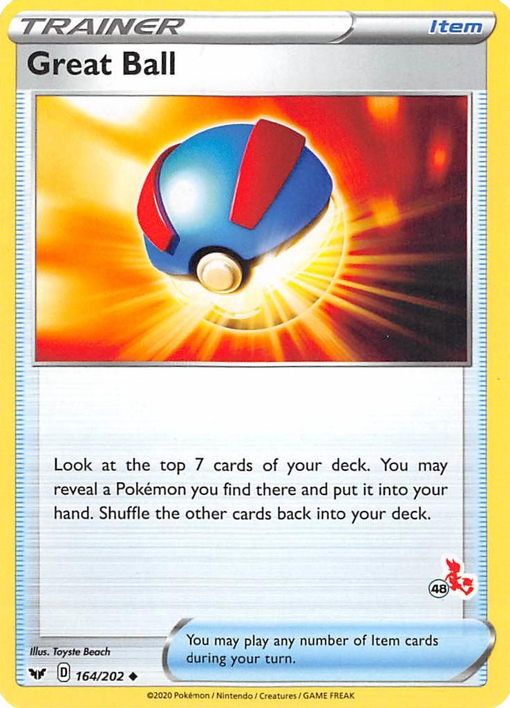 Great Ball (164/202) (Cinderace Stamp #48) [Battle Academy 2022] | L.A. Mood Comics and Games