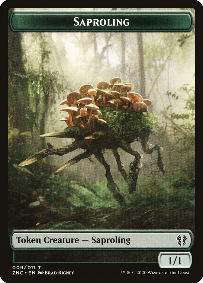 Beast // Saproling Double-Sided Token [Zendikar Rising Commander Tokens] | L.A. Mood Comics and Games