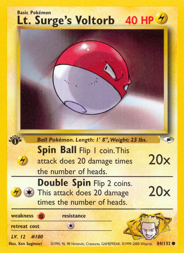 Lt. Surge's Voltorb (84/132) [Gym Heroes 1st Edition] | L.A. Mood Comics and Games