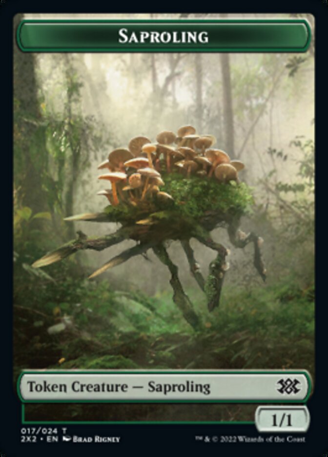 Saproling // Phyrexian Golem Double-Sided Token [Double Masters 2022 Tokens] | L.A. Mood Comics and Games
