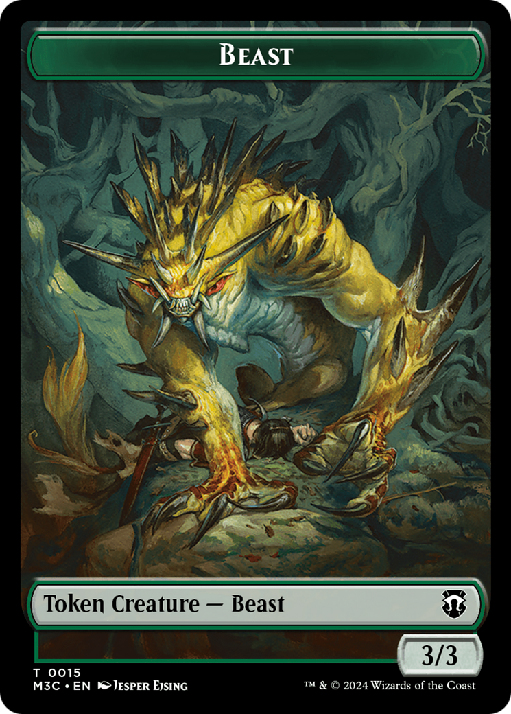 Beast (0015) (Ripple Foil) // Insect (0025) Double-Sided Token [Modern Horizons 3 Commander Tokens] | L.A. Mood Comics and Games