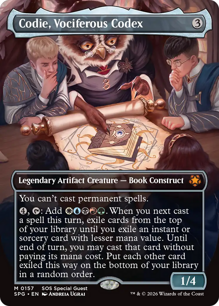 Codie, Vociferous Codex (Borderless) [Secrets of Strixhaven Special Guests] | L.A. Mood Comics and Games