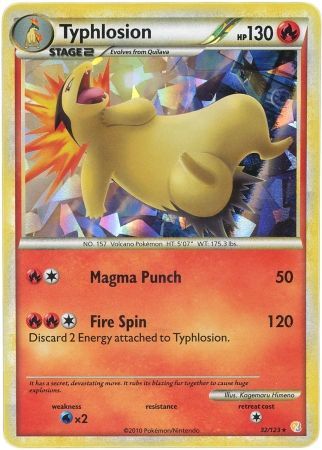 Typhlosion (32/123) (Cracked Ice Holo) [HeartGold & SoulSilver: Base Set] | L.A. Mood Comics and Games