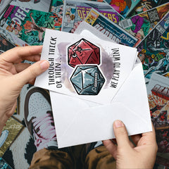 "We Play to Win" Cute DnD Couples or Friends Nerd Card | L.A. Mood Comics and Games