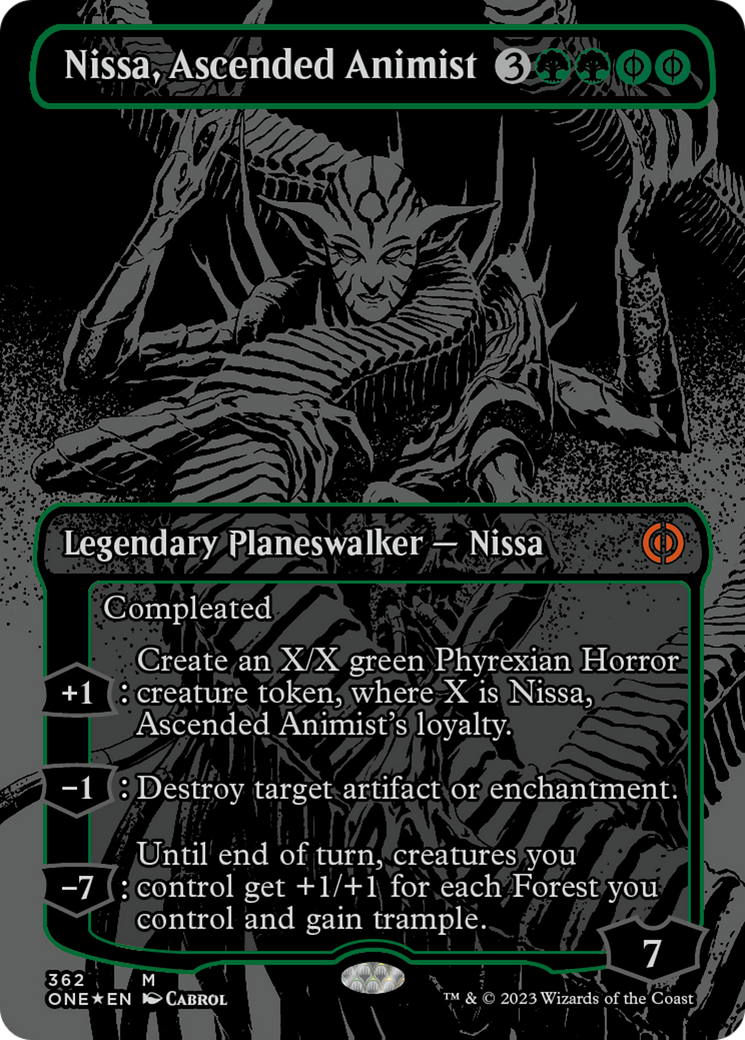 Nissa, Ascended Animist (Oil Slick Raised Foil) [Phyrexia: All Will Be One] | L.A. Mood Comics and Games