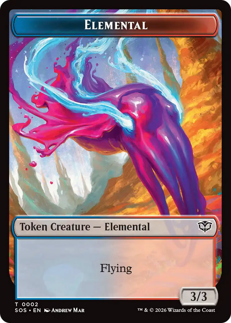 Fractal (0004) // Elemental (0002) Double-Sided Token [Secrets of Strixhaven Tokens] | L.A. Mood Comics and Games