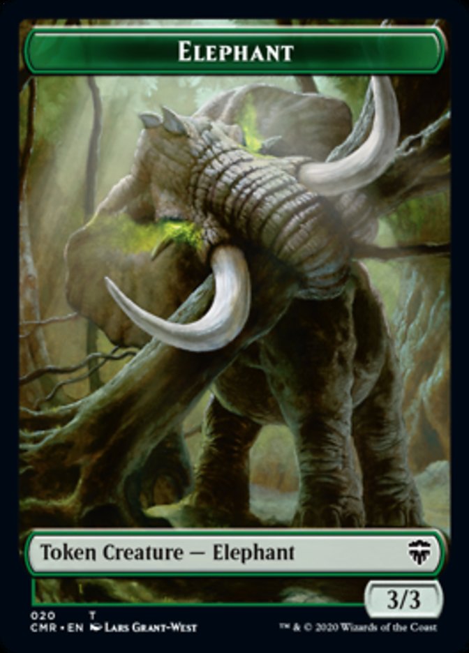 Beast (19) // Elephant Double-Sided Token [Commander Legends Tokens] | L.A. Mood Comics and Games