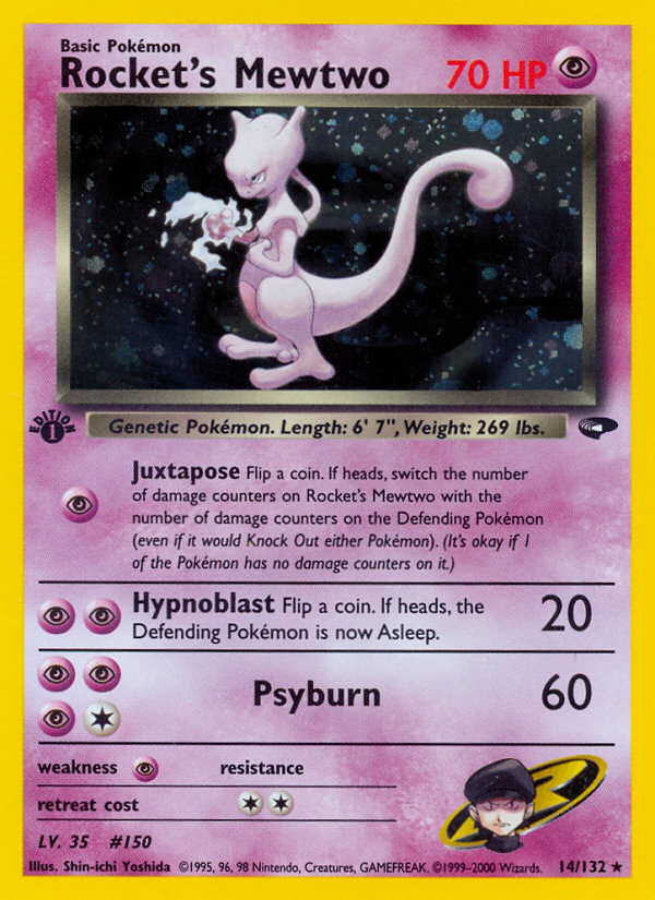 Rocket's Mewtwo (14/132) [Gym Challenge 1st Edition] | L.A. Mood Comics and Games