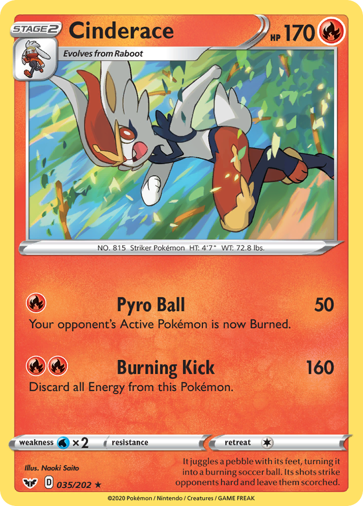 Cinderace (035/202) [Sword & Shield: Base Set] | L.A. Mood Comics and Games