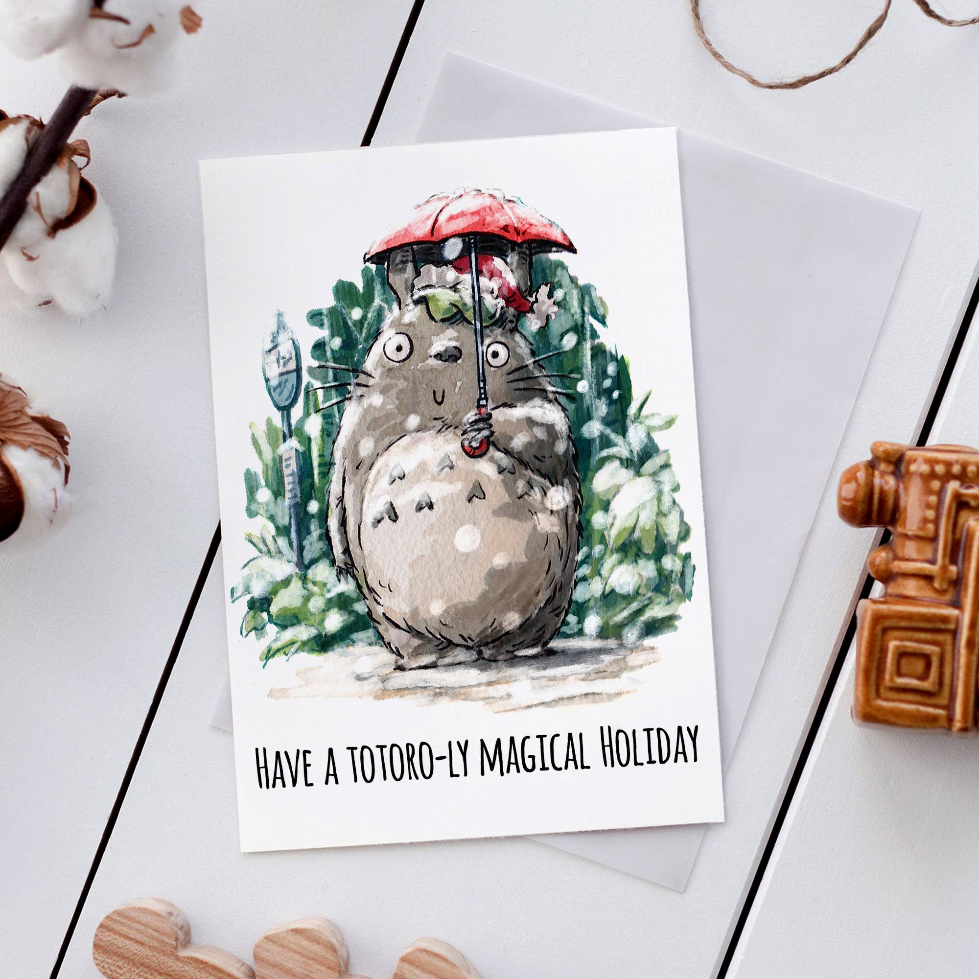 "Totoro-ally Magical" - Anime Enthusiast Christmas Card | L.A. Mood Comics and Games