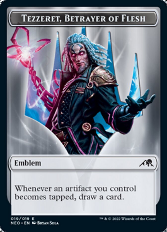 Tezzeret, Betrayer of Flesh Emblem [Kamigawa: Neon Dynasty Tokens] | L.A. Mood Comics and Games