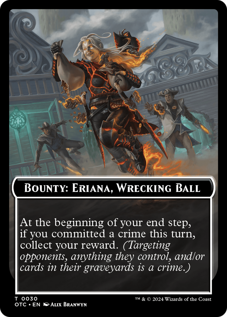 Bounty: Eriana, Wrecking Ball // Bounty Rules Double-Sided Token [Outlaws of Thunder Junction Commander Tokens] | L.A. Mood Comics and Games